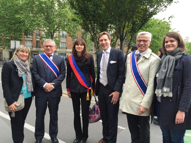 Commémoration du 8 mai 2015 avec Isabelle Tavaux, franck Ceccionni, Valérie Montandon, franck Margain et Ophélie Rota 